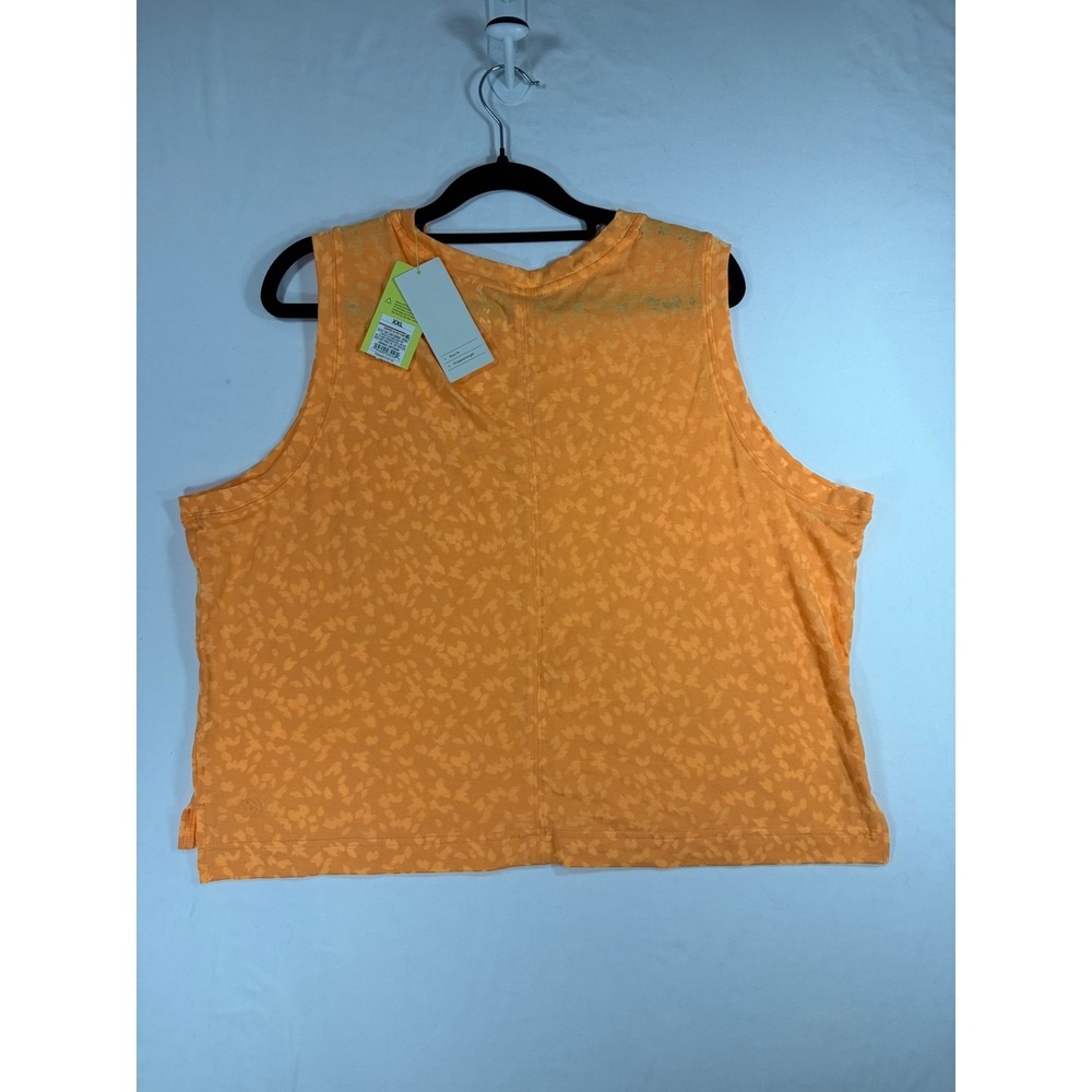 All in Motion Tank Top Women XXL Orange NEW Boxy Fit Sleeveless Floral Jacquard - Picture 6 of 6